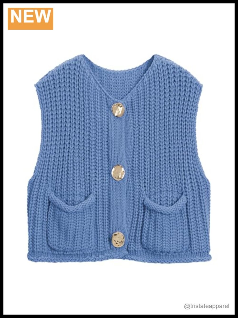 Crochet Sweater Vest Women Sleeveless Button Down Knit Top Loose Fit